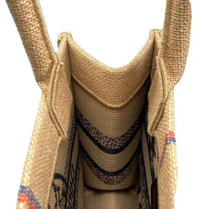 Christian Dior Handbag Book Tote Small Union Motif Embroidery Brown