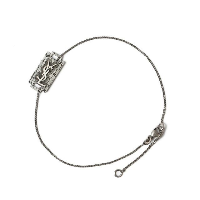 Saint Laurent Bangle Bracelet Saint Laurent Unisex Vintage Silver YSL Logo