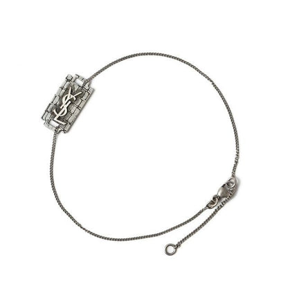 Saint Laurent Bangle Bracelet Saint Laurent Unisex Vintage Silver YSL Logo