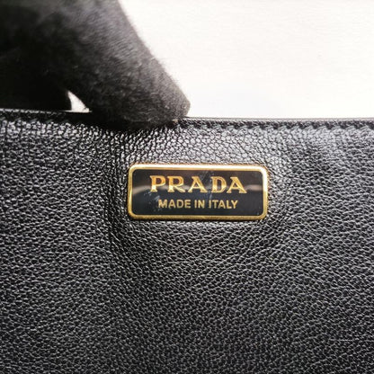 Prada Cahier Black And White Leather X Saffiano Leather 1bd04525 L