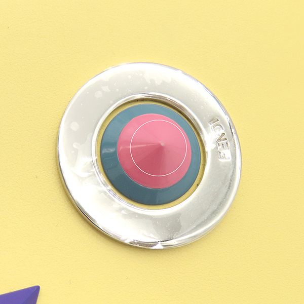 Fendi Long Wallet Robot Face Zip Around Leather Yellow Silver Hardware Round