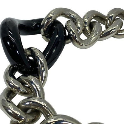 Christian DIOR Necklace Chain Necklace Choker Accessory Small Metal Silver Black