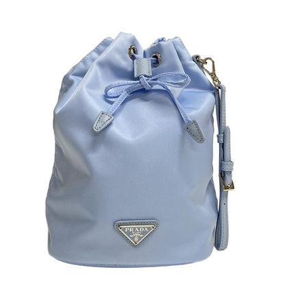 Prada Pouch - Light Blue Drawstring Shape Leather