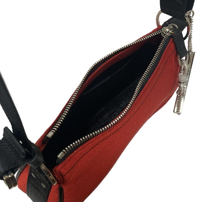 Dior/christian Dior Shoulder Bag - Red X Black X Silver Leather