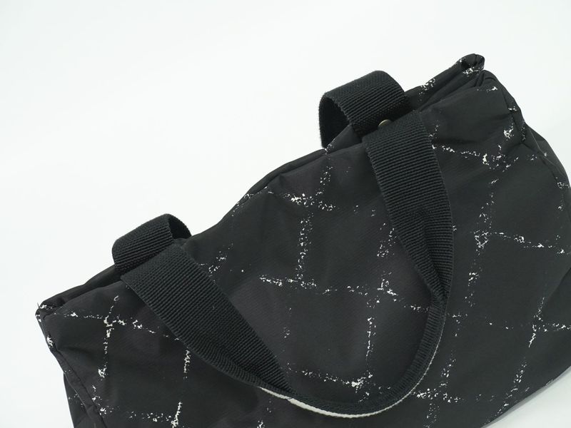 Authentic Chanel New Travel Line Tote Bag Handbag Nylon Black New Travel Line