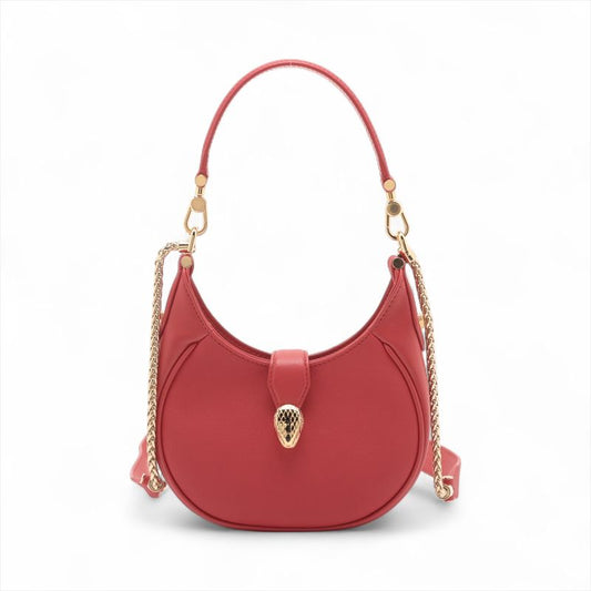 Bulgari Serpenti Ellipse Leather 2WAY Shoulder Bag Crossbody Hobo Shoulder