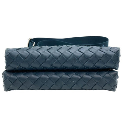 Bottega Veneta Intrecciato Duo Shoulder Bag Calfskin Green Silver Hardware