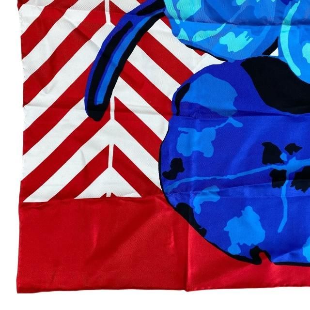Christian DIOR 22flp070i615 2022 Flower Pop Scarf Silk Red Blue Pink