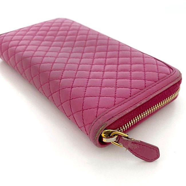 Prada Round Zipper Long Wallet Pink Fuxia 1m0506 Wallet