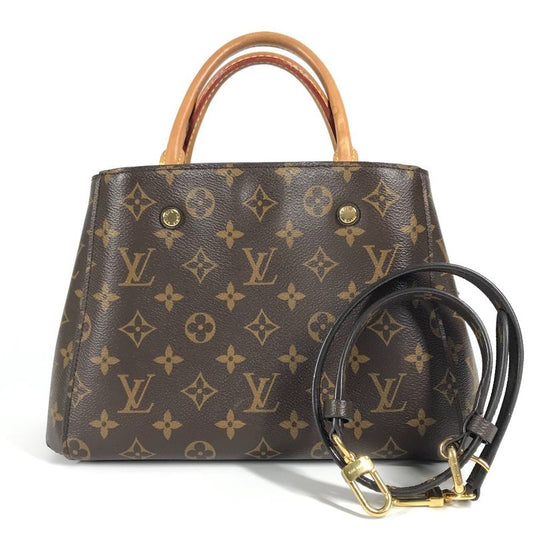 Louis Vuitton Handbag Montaigne BB Montaigne BB M41055 Monogram Canvas Brown