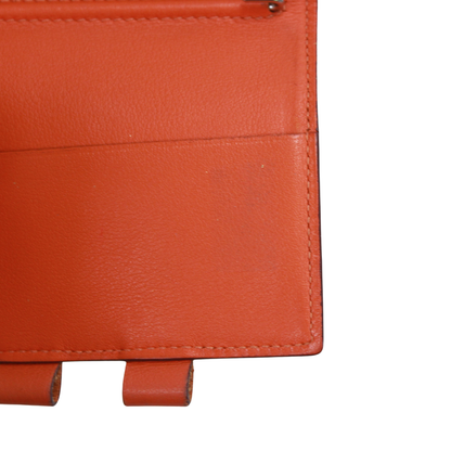 Hermes Agenda Mini Notebook Cabas Leather X Chevre Orange Wallet (other) Silver