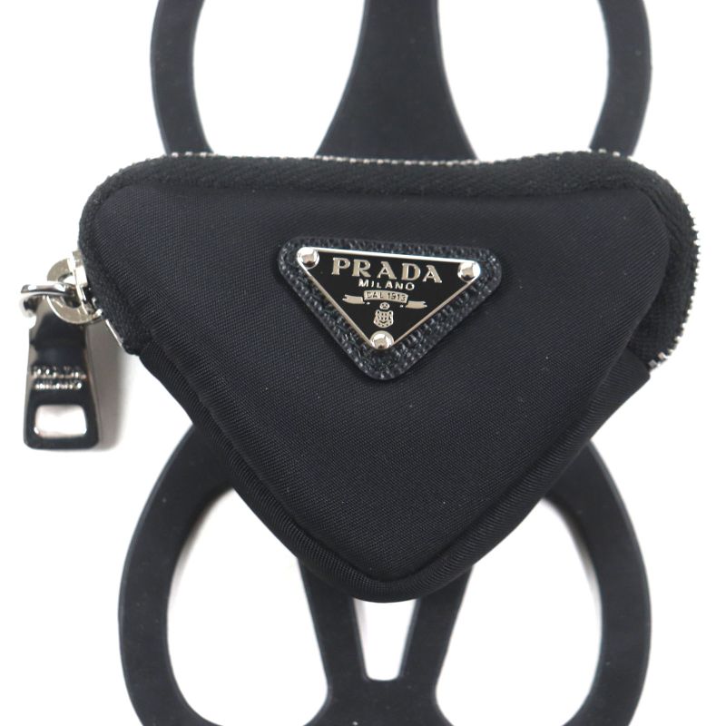 Prada 1zt054 Nylon Re-nylon Triangle Logo Neck Strap Phone Holder Cell Phone