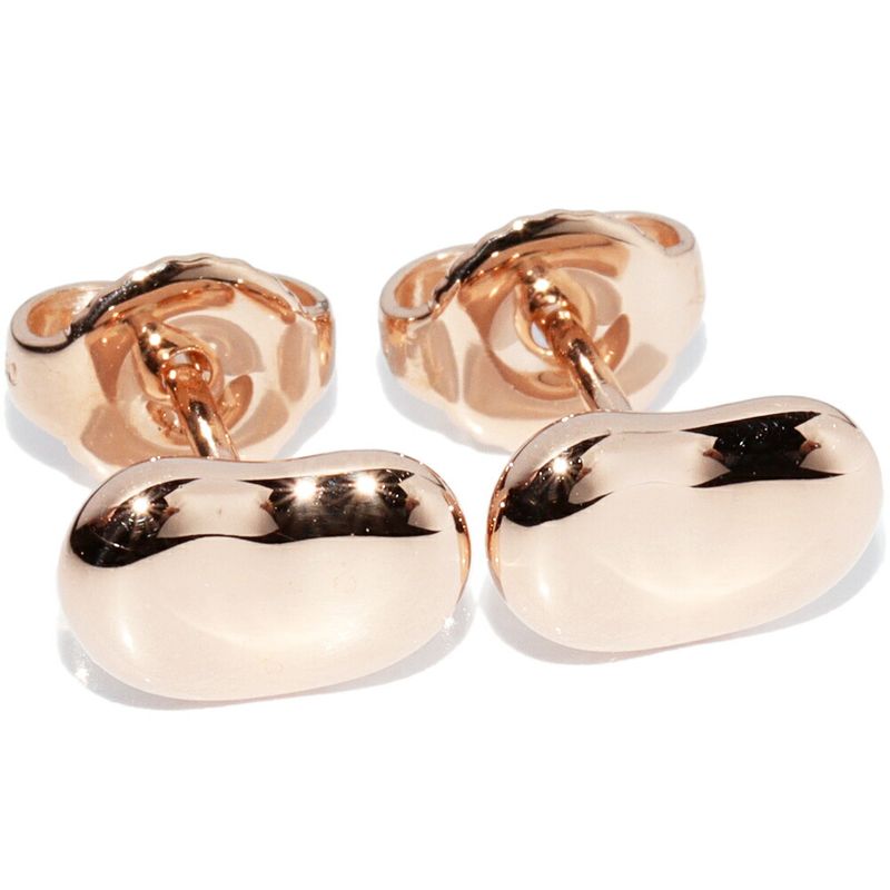 Tiffany & Co Earrings 18K Pink Gold Elsa Peretti Beaded Earrings 9mm (035in)