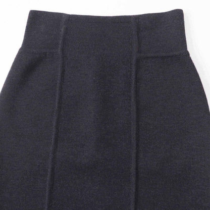 Hermes Wool H Motif Ribbed Knit Tight Skirt Charcoal Grayish 34 Made In Italy