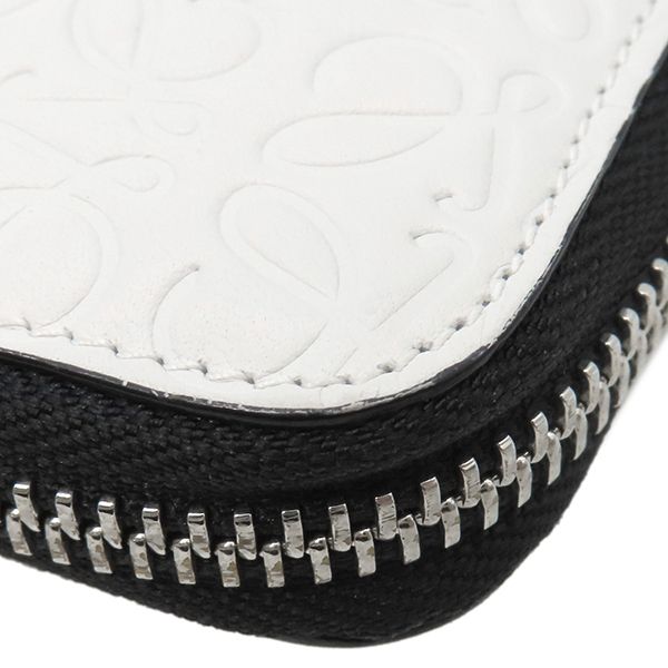 Loewe Long Wallet Repeat Anagram Zip Around Wallet Calfleather White Silver