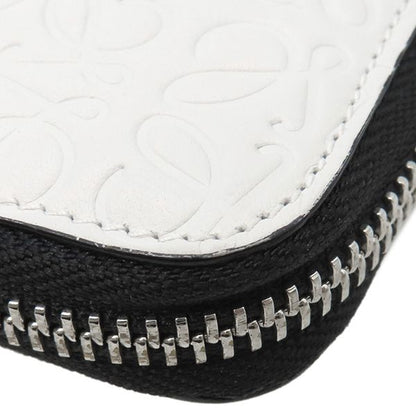 Loewe Long Wallet Repeat Anagram Zip Around Wallet Calfleather White Silver
