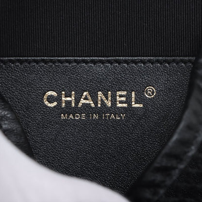 Chanel Quilted Lambskin Chain Backpack Mesh Black Gold Random Plate