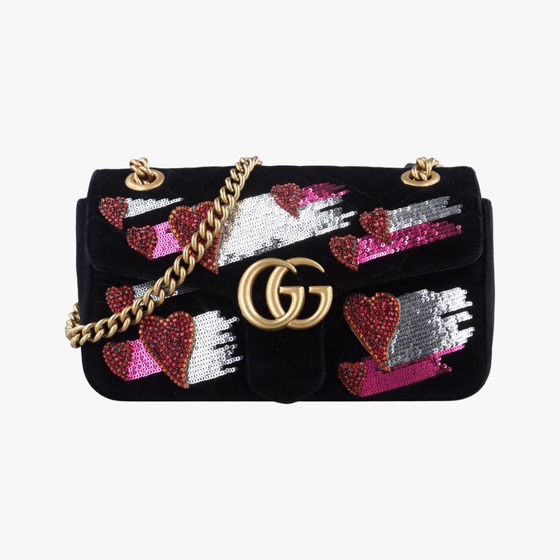 Guccigg Marmont Black Velour 443497 G025329507