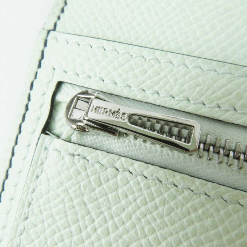 Hermes Bearn Souffle Verso Blue Prus/vert Fizz Silver Hardware Vaux Epson Long