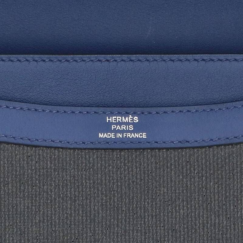 Hermes Constance 3 D Engraved Svhardware Toile Ash Leather Shoulder Bag Men's