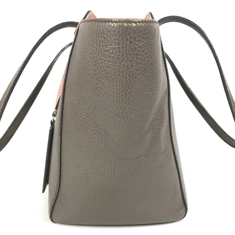 Gucci Shoulder Bag Logo Swing 354408 Leather Gray