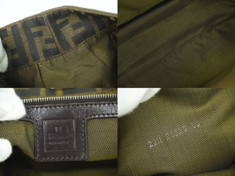 Authentic Fendi Zucca Tote Handbag Canvas Brown 26329 Zucca Bag Pre-owned