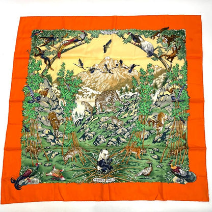 Hermes Carre 90 Sichuan Silk Scarf Orange