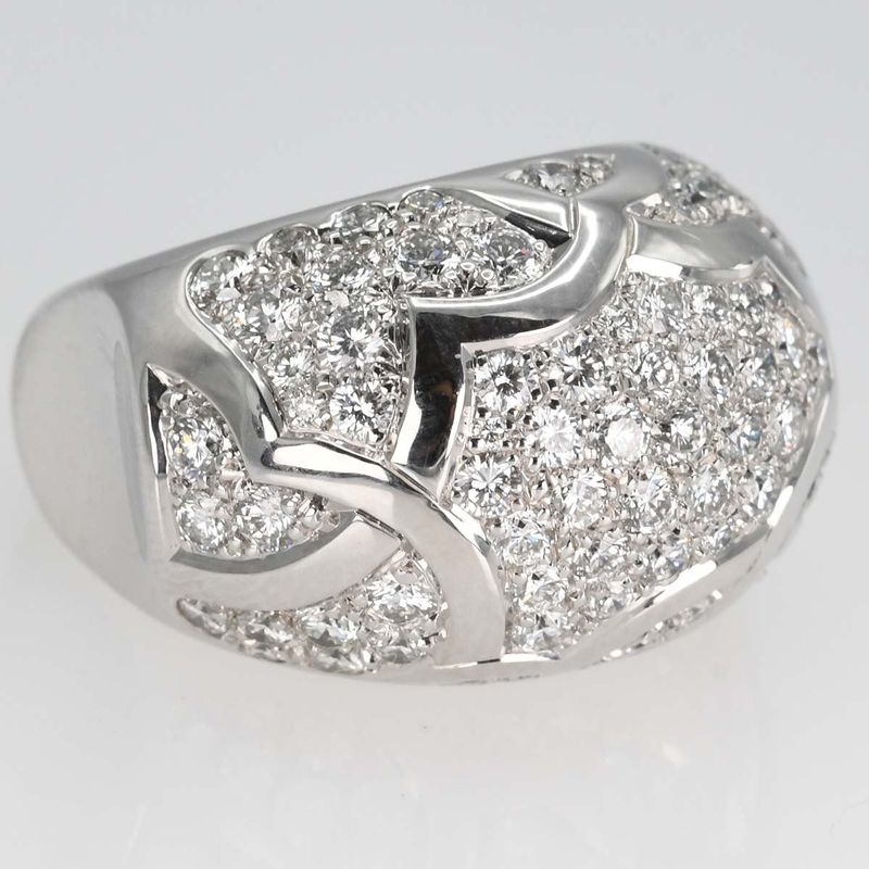 Finished Chanel Ring No 10 Camellia Dome #50 7l1336 750 D 18.2g Jewelry H17479