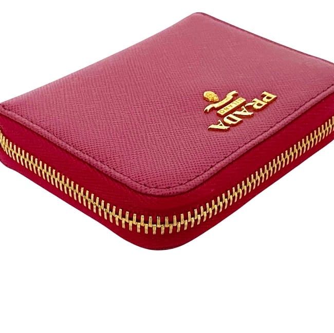 Prada Coin Case Pink 1m0268 Excellent Condition Coin Purse Saffiano