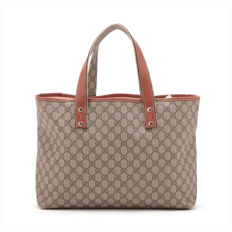 Gucci GG Supreme Tote Bag 211134 Unisex Brown Made In Italy