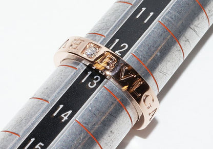 Bulgari Ring 18K Pink Gold Diamond 1p(004ct) Bzero1 Ring Bulgari Double Logo