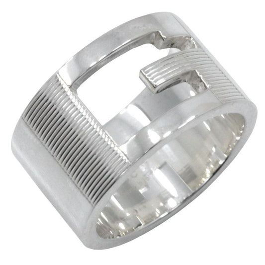 Gucci Branded G Wide Silver 925 12.5 Ladies 10.8g Ring
