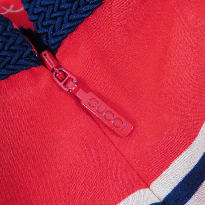 Gucci 661958 100% Silk GG Diagonal Flared Sleeve Tunic Dress With Fringe