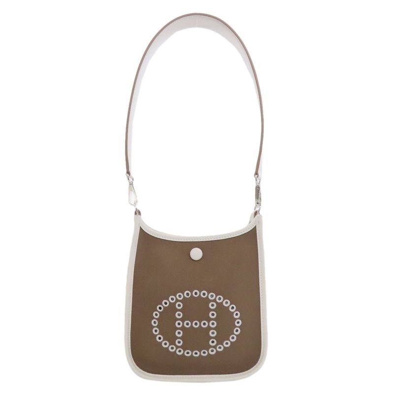 Hermes Evelyn Neo Etop Silver Hardware Shoulder Bag Toile Offiche Women