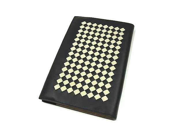 Bottega Veneta Intrecciato Leather Notebook Stationery Black Fl9564