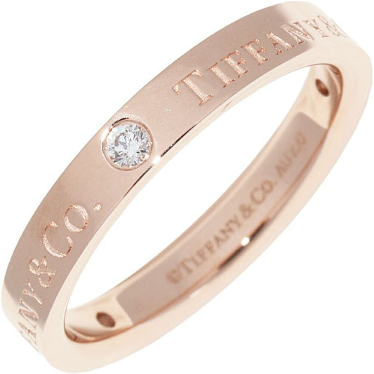 Tiffany & Co Ring 18K Pink Gold Diamond 3P (007ct) T&CO Band Ring With Flat