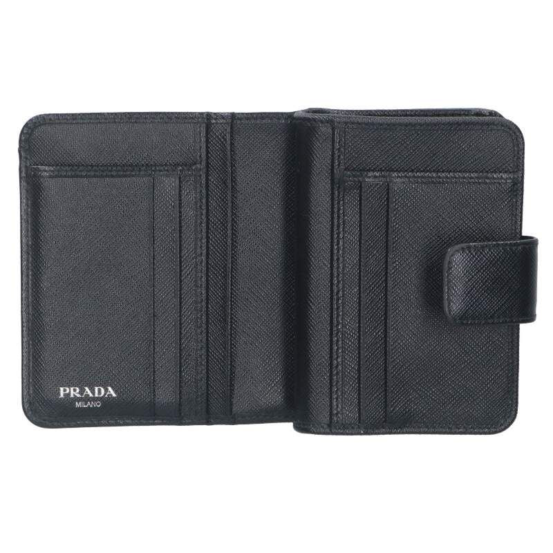 Prada 1ml018 Saffiano Leather Logo Plate Wallet For Men