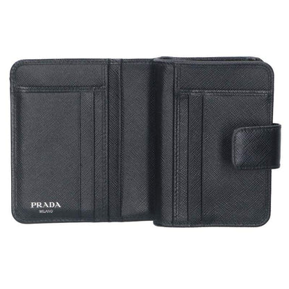 Prada 1ml018 Saffiano Leather Logo Plate Wallet For Men