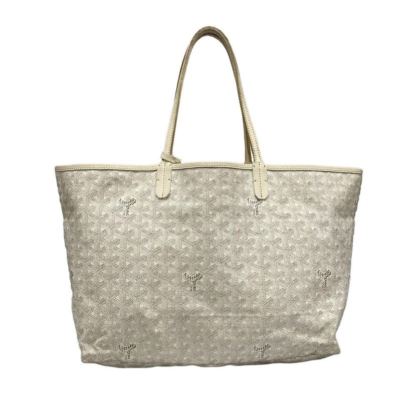 Goyard Tote Bag Saint Louis PM White Leather