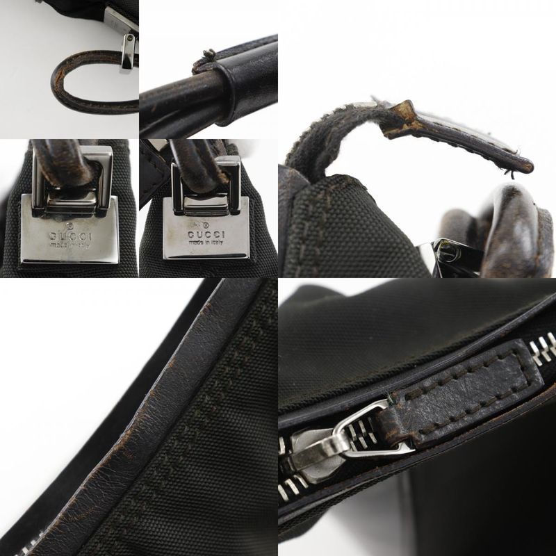 Gucci 001.3766 Nylon Canvas Black Women Shoulder Bag