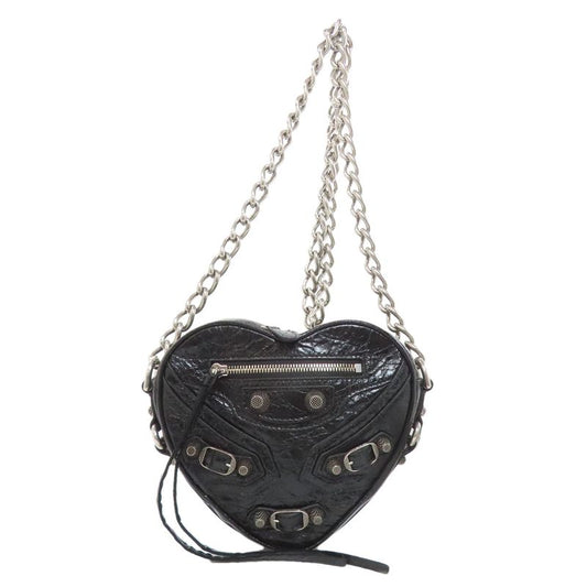 Balenciaga Heart Motif Shoulder Bag Leather Women