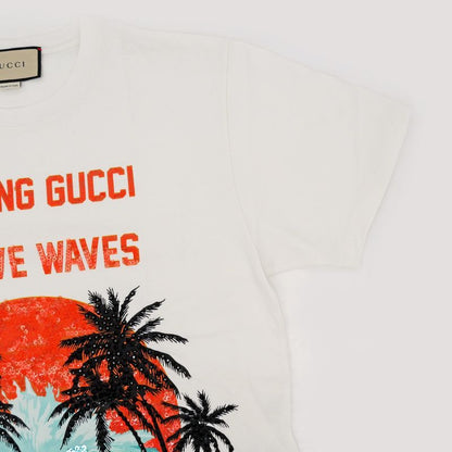 Gucci T-shirt With Sequins XS Size 615044 White Cotton Women's Clothes