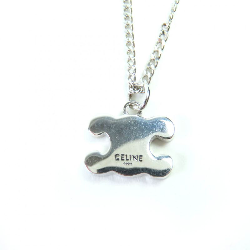 Celine Triomphe Rhinestone Necklace With Silver Accessories With Box And