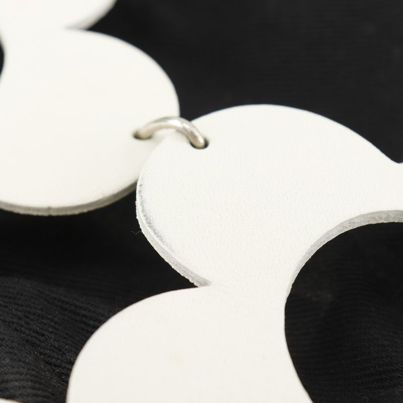 Celine Flower Leather And Canvas Off-white/black Women's Shoulder Bag