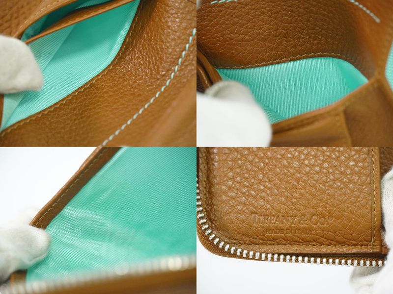Authentic Tiffany & Co Tiffany & Co Round Zipper Fold Wallet Compact Wallet