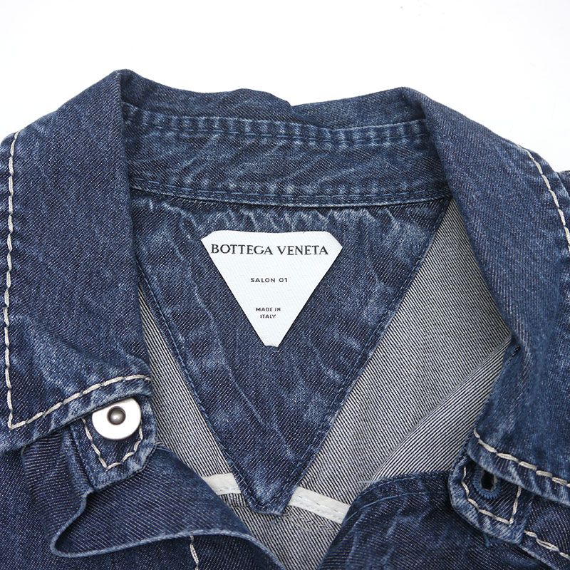 Bottega Veneta Short Sleeve Shirt 659272 Size 46 Lyocell Blue