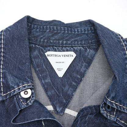 Bottega Veneta Short Sleeve Shirt 659272 Size 46 Lyocell Blue