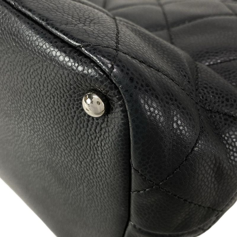 Chanel Tote Bag Matelasse Black Silver Hardware / Chain Shoulder