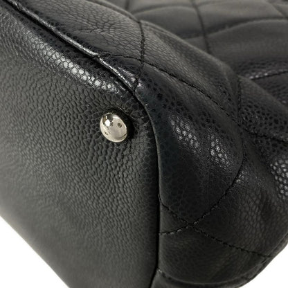 Chanel Tote Bag Matelasse Black Silver Hardware / Chain Shoulder