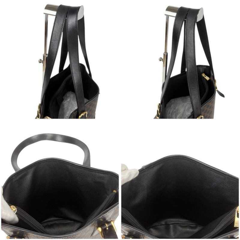Celine Mini Tote Bag Black Macadam Pvcleather Bucket Shape Bucket